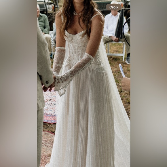 Bespoke, custom made wedding dress and sleeves by Chanelle Cindy